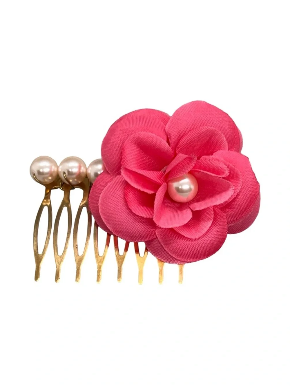 Pink Floral Pearl Hair Comb 2.0” FINAL PRICE DROP